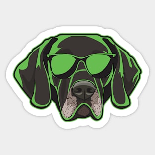 German Shorthaired Pointer Green Neon Shades Sticker